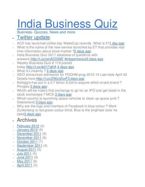 Read India Business Quiz 45 Business Quiz Questions With Answers 