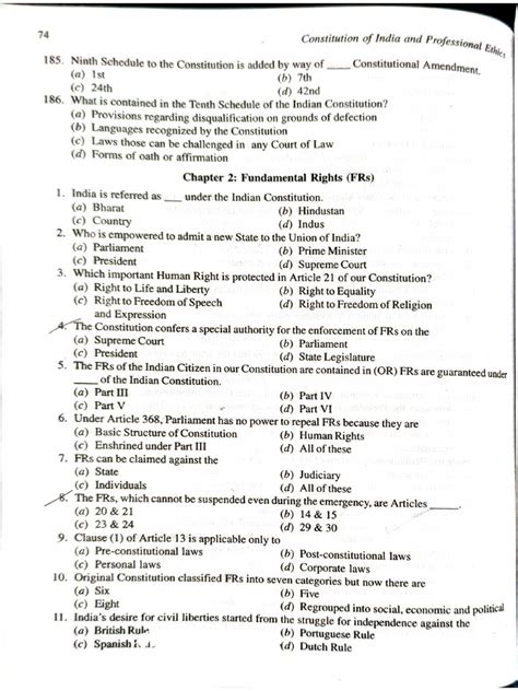 Indian Constitution Questions