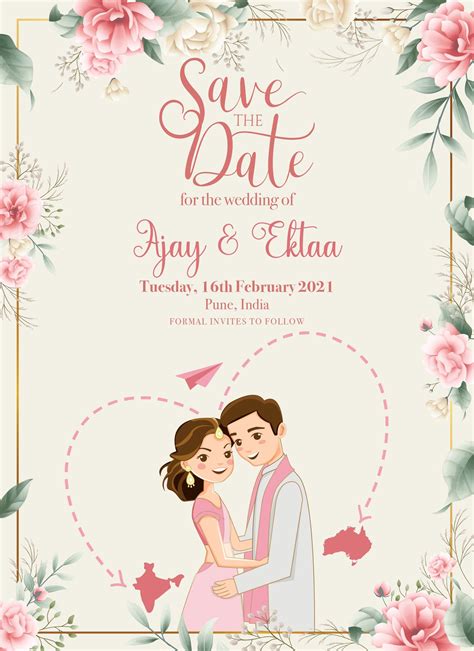 indian online save the date template