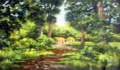 Indian Village Nature Painting