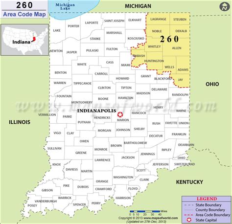 indiana area code 260