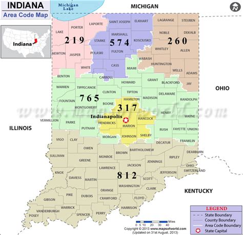 indiana area codes