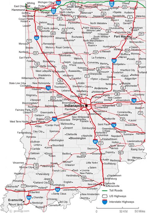 indiana cities map