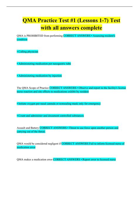 Indiana Qma Practice Test