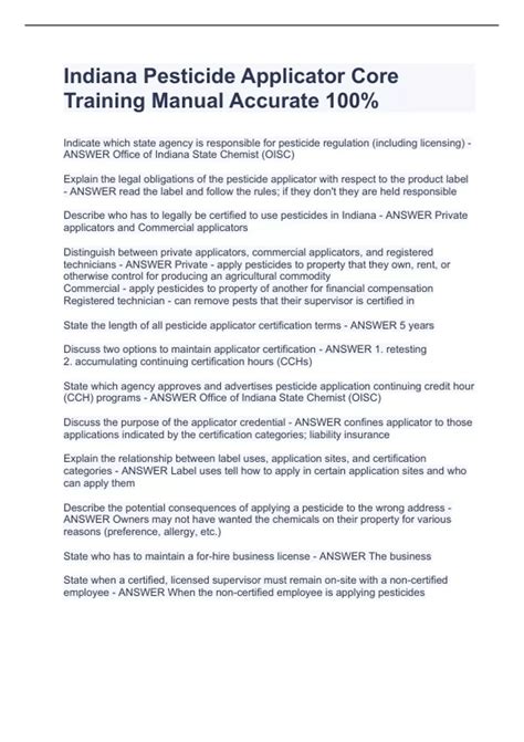 Download Indiana Pesticide Applicator Core Training Manual 