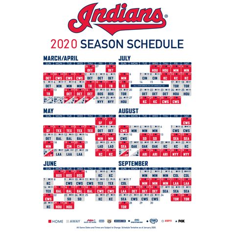 indians baseball schedule