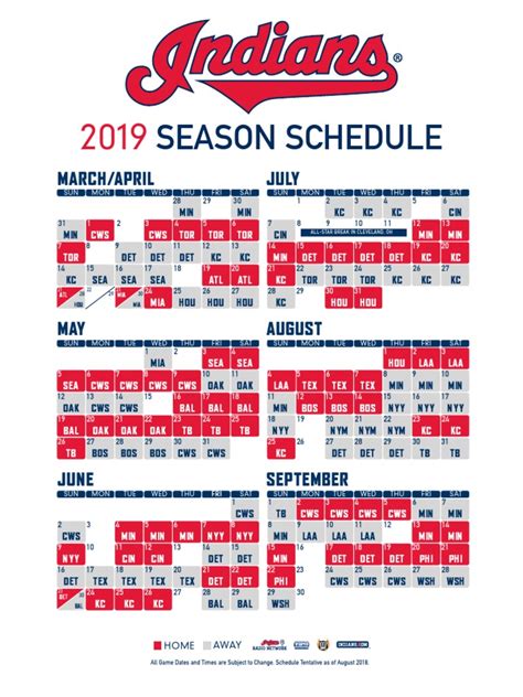 indians schedule
