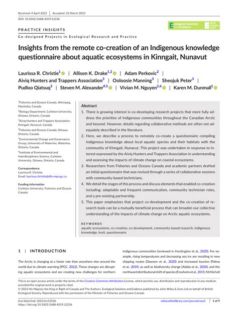 Read Online Indigenous Knowledge Research Questionnaire 