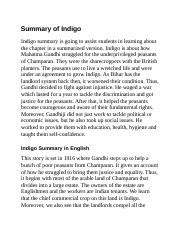 Indigo Class 12 Summary