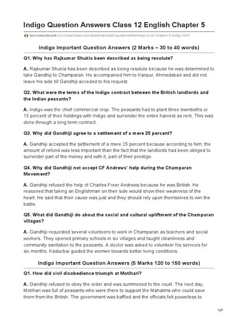 Indigo Question Answers