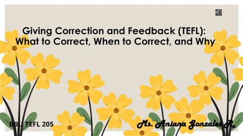 Indirect Feedback Tefl