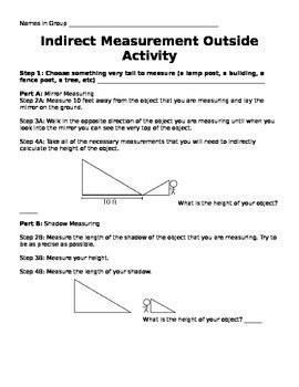 Indirect Measurement Activity Answer Key