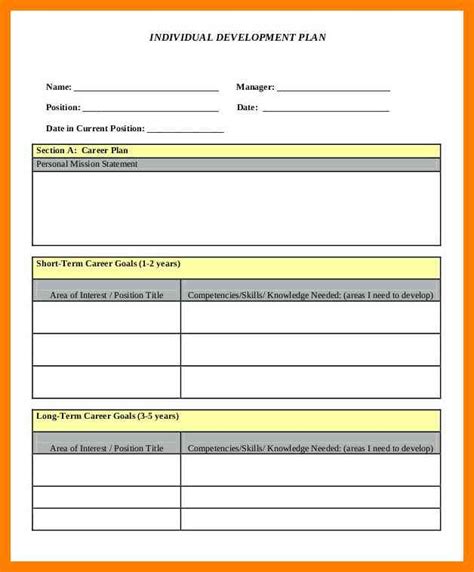 Individual Development Plan Examples Career Goals Logistics