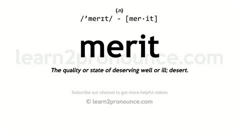 individual merits - English definition, grammar, pronunciation