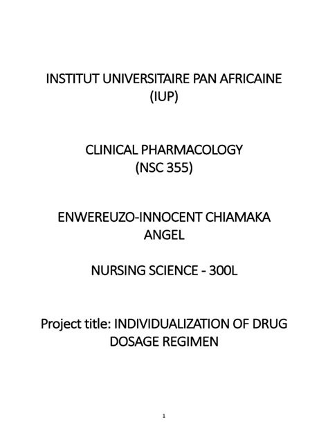 Individualizing Dosage Meaning