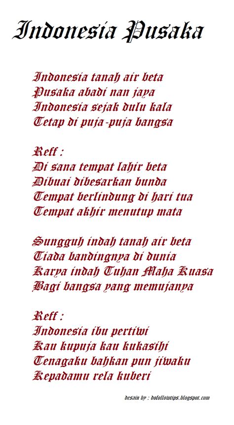 indonesia pusaka lirik