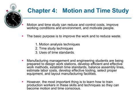 Industrial Engineering Time Motion Study Formula