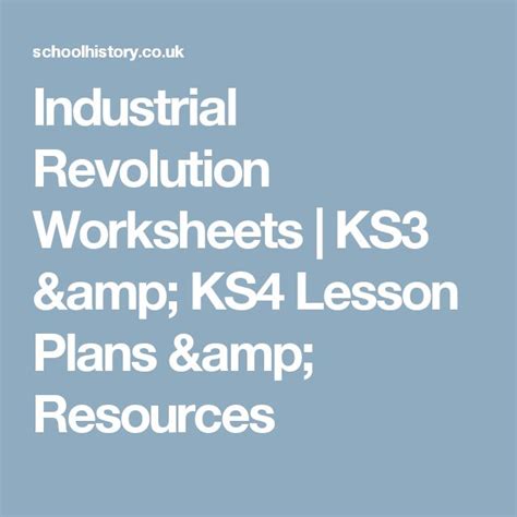 Industrial Revolution Worksheets Ks3 Amp Ks4 Lesson Plans Industrial Revolution Worksheet - Industrial Revolution Worksheet