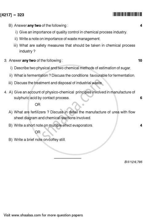 Download Industrial Chemistry Sample Question Paper 