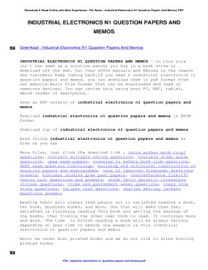 Download Industrial Electronics N1 Question Papers And Memos 