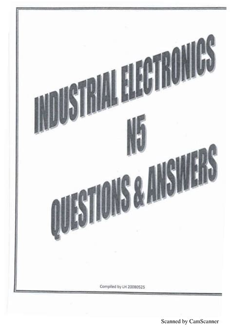 Full Download Industrial Electronics N5 Memo Question Papers 