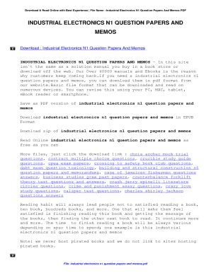 Full Download Industrial Electronics Question Papers Memo File Type Pdf 
