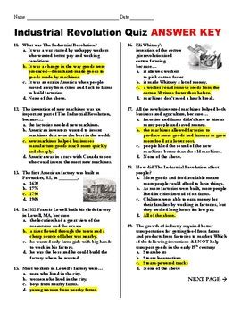 Read Online Industrial Revolution Chapter Test Form Answers 