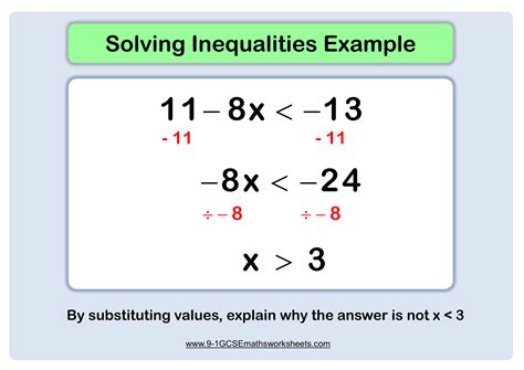 Inequalities Gcse Maths Steps Examples Amp Worksheet Inequality Math Worksheets - Inequality Math Worksheets