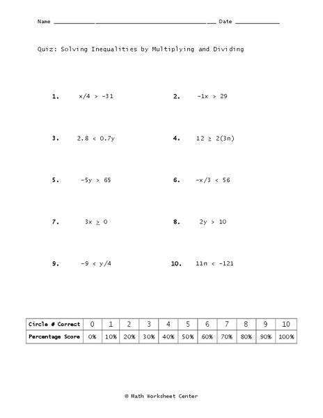 Inequalities With Division Grade 4 Practice With Math Inequalities Division - Inequalities Division