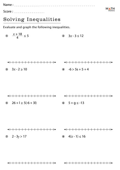 Inequalities Worksheets Math Worksheets 4 Kids Inequality Math Worksheets - Inequality Math Worksheets