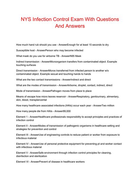 Full Download Infection Control Test Answers 