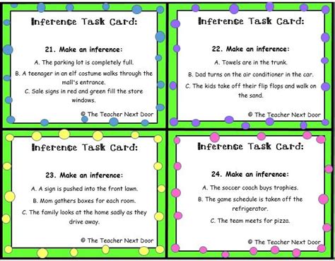 Inference Task Cards 5th Grade   8 Activities To Build Inference Skills The Teacher - Inference Task Cards 5th Grade