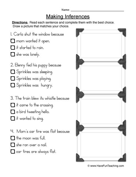 Inference Worksheets Have Fun Teaching Inference Worksheet 1 - Inference Worksheet 1