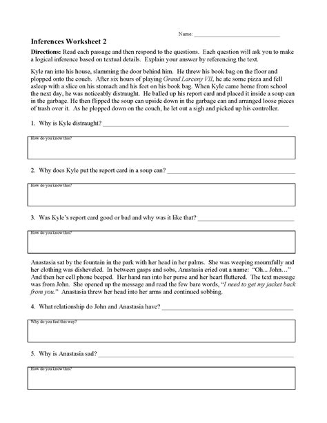 Inferences Worksheet 2 Answers Inferences Worksheet 1 Answers - Inferences Worksheet 1 Answers
