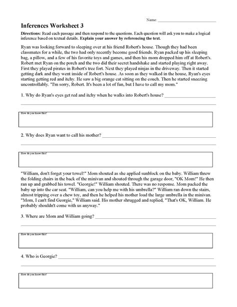 inferences worksheet 3