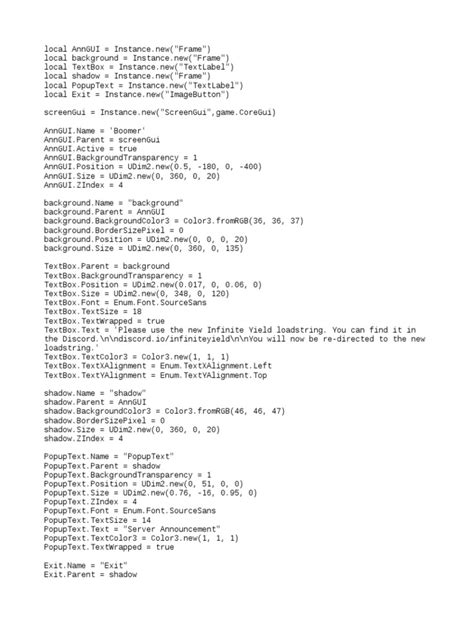 Infinite Yield Loadstring