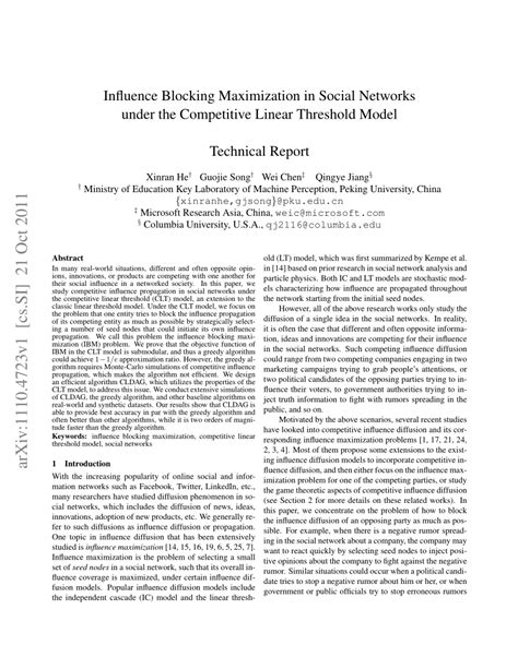 Download Influence Blocking Maximization In Social Networks Under 