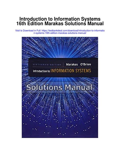 Download Infor Systems 16Th Edition Solution Manual 