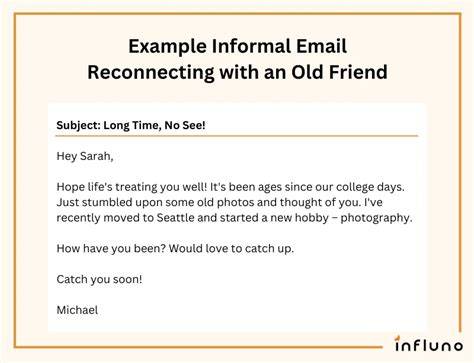 informal email between friends example