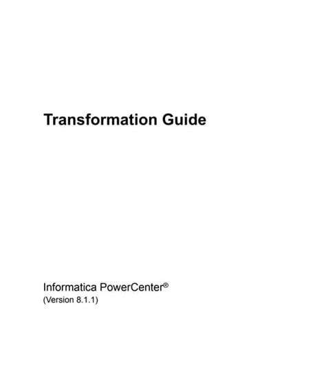 Full Download Informatica Powercenter Transformation Guide 