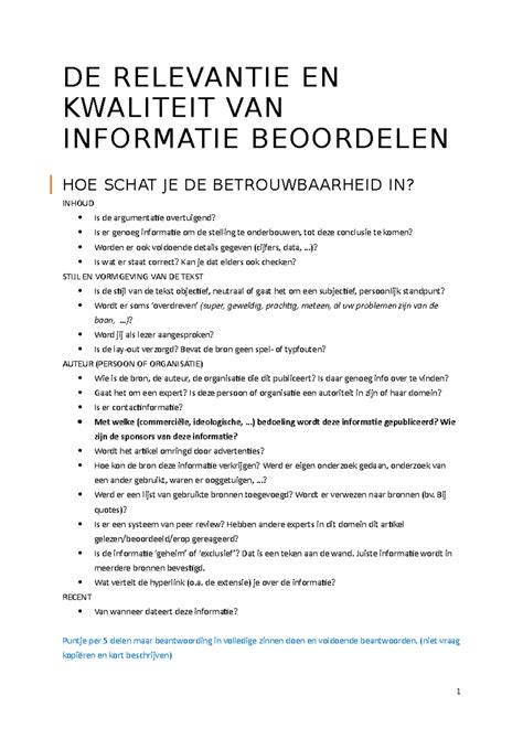 informatie relevantie