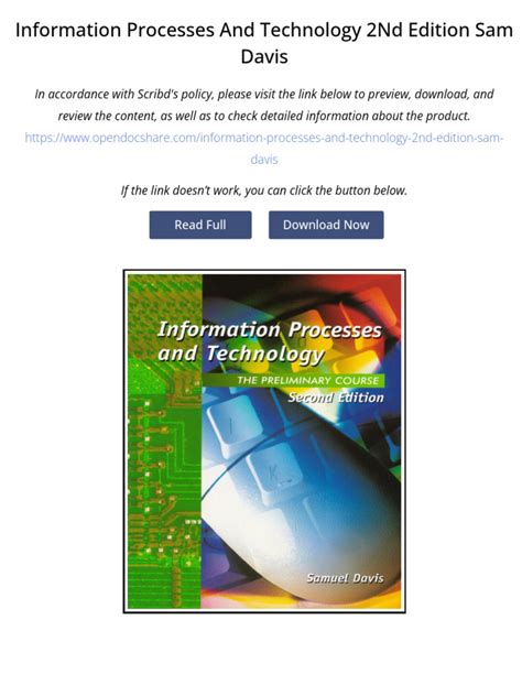 Information Processes And Technology Samuel Davis