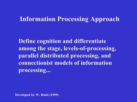 Information Processing Developed By