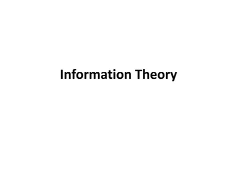 Information Theory Pdf Slides