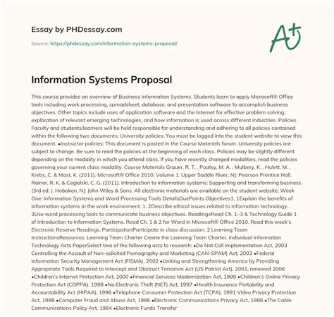 Full Download Information Systems Proposal Paper 