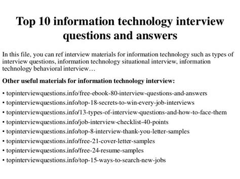 Download Information Technology Interview Questions And Answers 