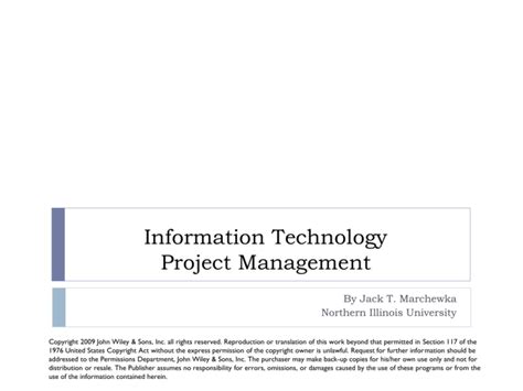 Read Online Information Technology Project Management Third Edition 