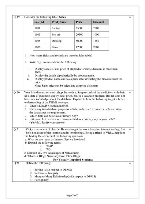 Download Information Technology Sample Papers 