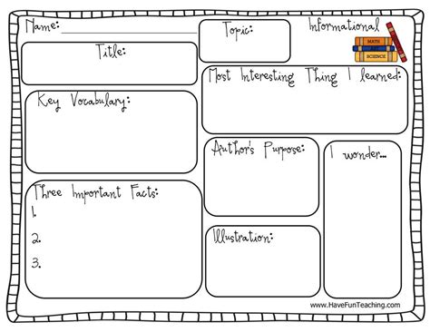 Informational Text Graphic Organizer Worksheet Have Fun Teaching Graphic Organizer For Reading Informational Text - Graphic Organizer For Reading Informational Text
