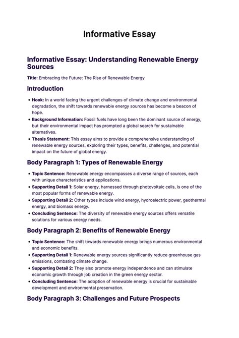 Informative Essay Examples